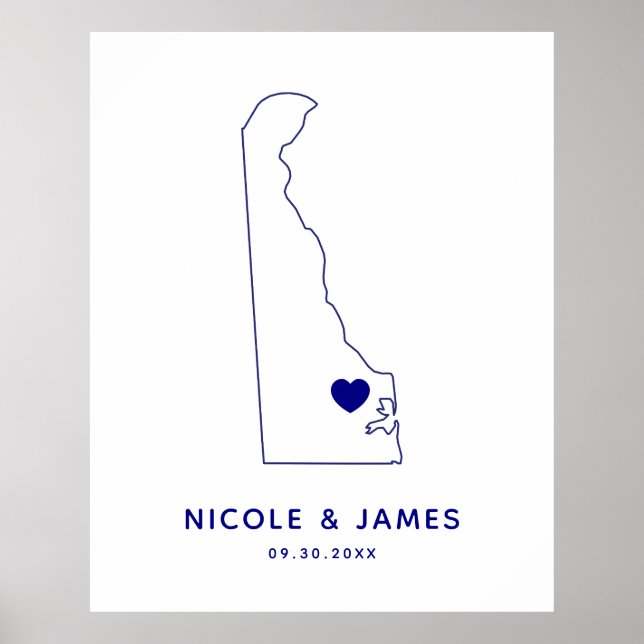 Poster Sinal de Delaware, Casamento ou Recepção Bem-vindo (Frente)