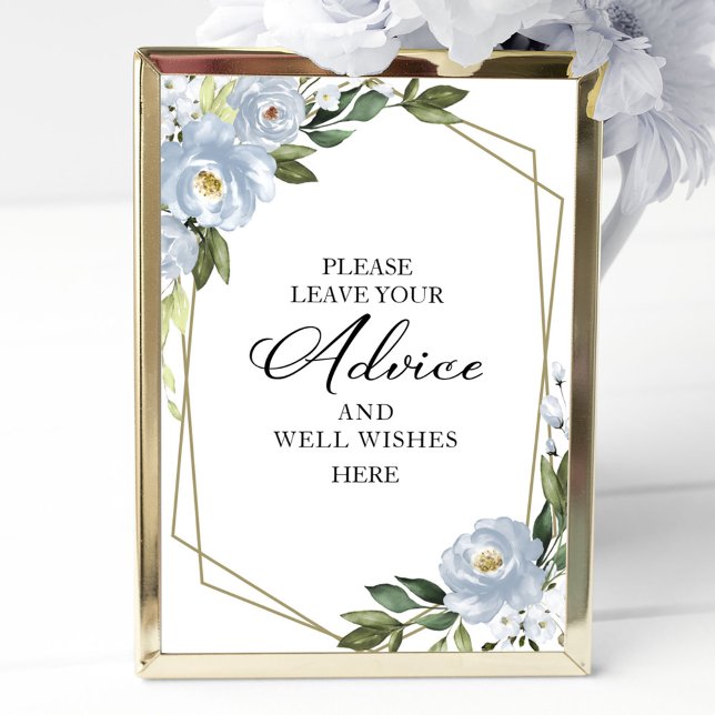 Poster Sinal de Desejos e Conselhos em Azul Empoeirado co (Criador carregado)