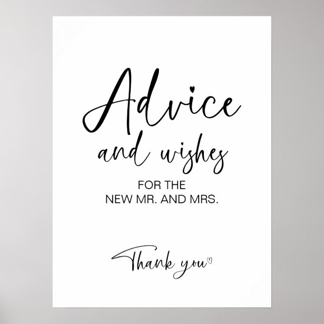 Poster Sinal de Desejos e Conselhos para Chá de Noiva (Frente)