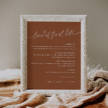 Poster Sinal de deserto de primeira mordida com amor pela<br><div class="desc">A Coleção Siena captura perfeitamente a essência de uma celebração boêmica, rústica, ocidental ou desértica. A coleção apresenta uma fonte moderna de escrita que dá um toque de elegância e sofisticação às matizes terracottas usadas em toda a coleção. Esta coleção é perfeita para quem quer transmitir uma sensação de estilo...</div>