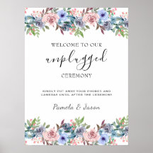 Sinal de desplugado Floral de Aquarela do Jardim d