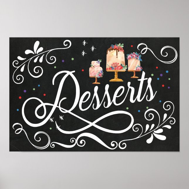 Poster Sinal de Desserts (Frente)