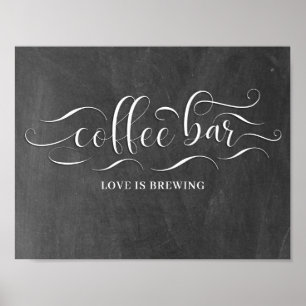 Poster Sinal de Dia de Casamento do Café - Bar