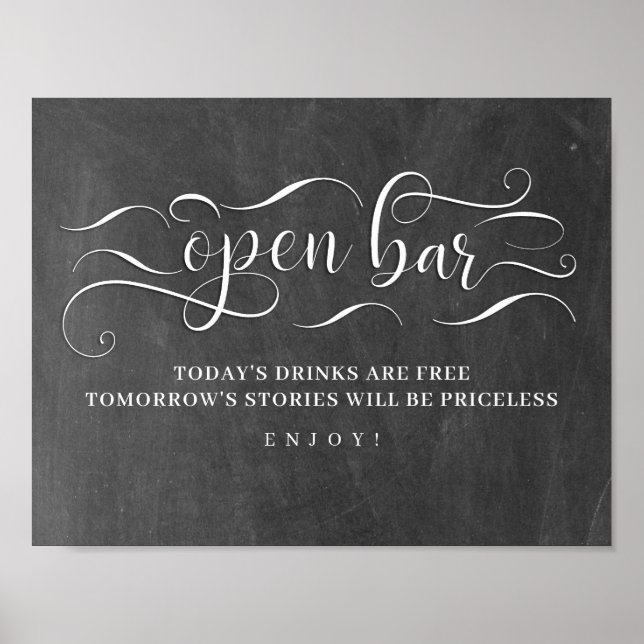 Poster Sinal de Dia de Casamento do Quadro de Bares Abert (Frente)