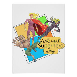 Póster Sinal de Dia de Super Herói Nacional