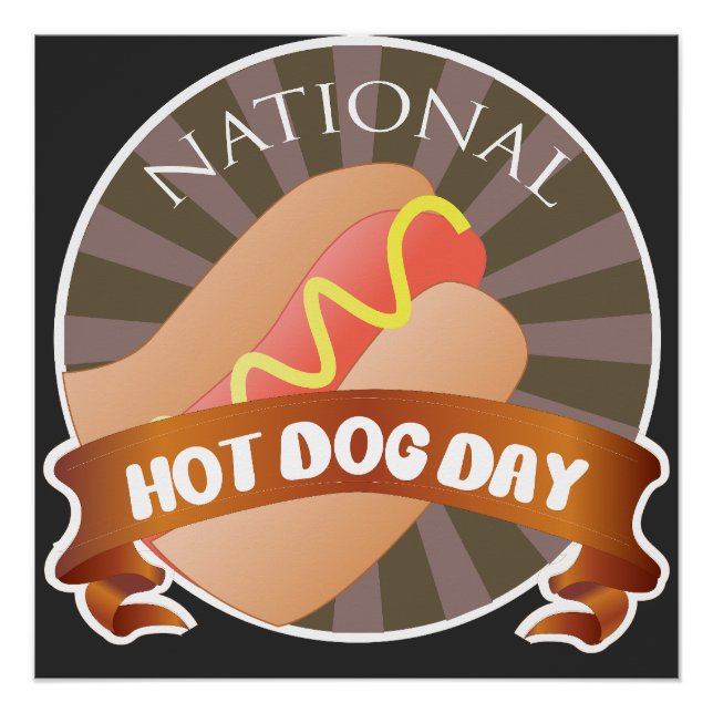 Póster Sinal de Dia Nacional do Cachorro Quente (Frente)