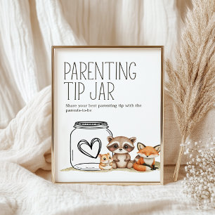 Poster Sinal de Dica de Parentalidade do Boho Woodland Ch