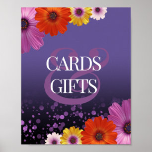 Poster Sinal de Disies Purple Glitter Wedds Cards & Gifts