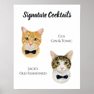 Poster Sinal de Dobra de Assinatura Cat
