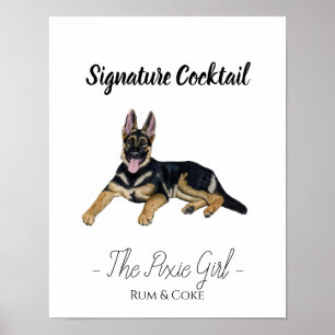 Poster Sinal de Dobra de Assinatura do german shepherd