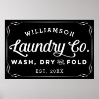 Sinal de dobra seca do lavador preto personalizado