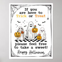 Sinal de doce de porco ou fantasma do Halloween