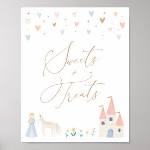 Poster Sinal de Doce e Tratamentos da Princesa Festa de a