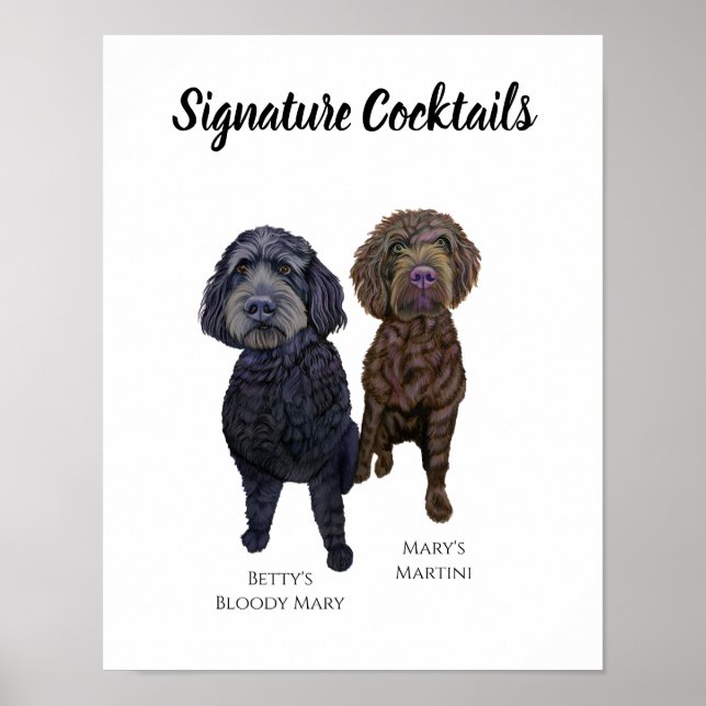 Poster Sinal de Dog Signature Drink para Recepção de casa (Frente)