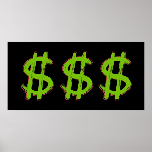 Poster Sinal de Dólar Verde (Frente)
