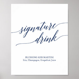 Poster Sinal de Dor de Assinatura de Caligrafia do Marinh