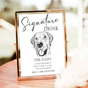 Poster Sinal de Dor de Assinatura de Casamento de Cachorr