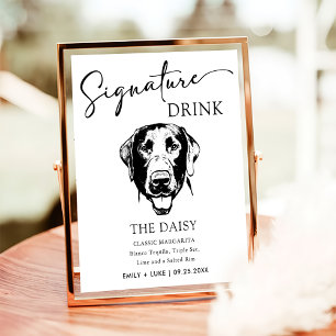 Poster Sinal de Dor de Assinatura de Casamento de Cachorr