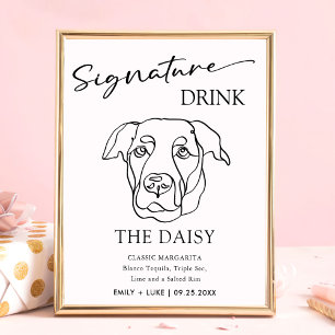 Poster Sinal de Dor de Assinatura de Casamento de Cachorr