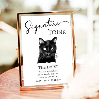 Poster Sinal de Dor de Assinatura de Casamento de Gato Ne