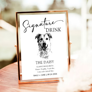 Poster Sinal de Dor de Assinatura de Casamento do Cachorr