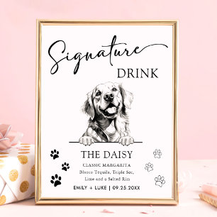 Poster Sinal de Dor de Assinatura de Casamento do Cachorr