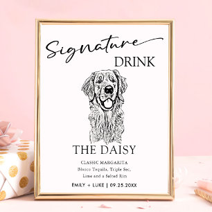 Poster Sinal de Dor de Assinatura de Casamento do Cachorr