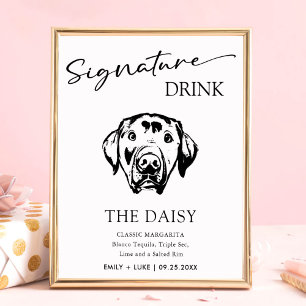 Poster Sinal de Dor de Assinatura de Casamento do Cachorr