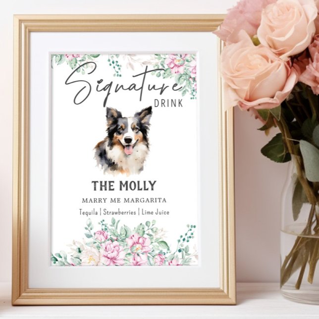 Poster Sinal de Dor de Assinatura do Cachorro de Borda (Criador carregado)