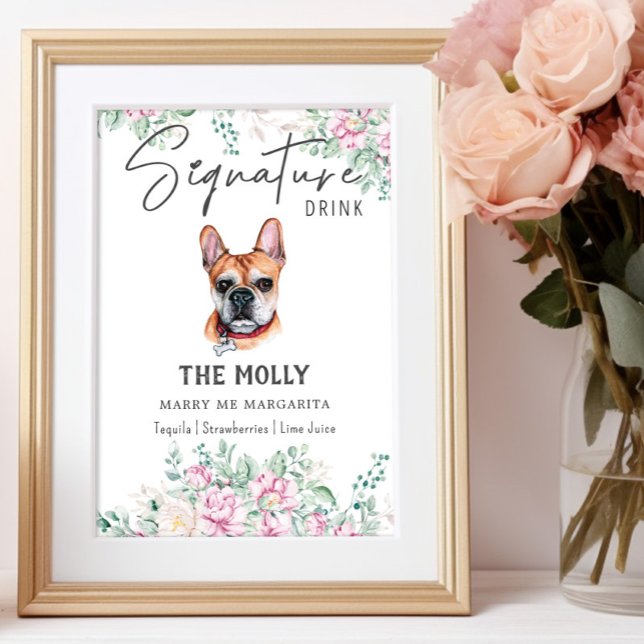 Poster Sinal de Dor de Assinatura do Cachorro Francês (Criador carregado)
