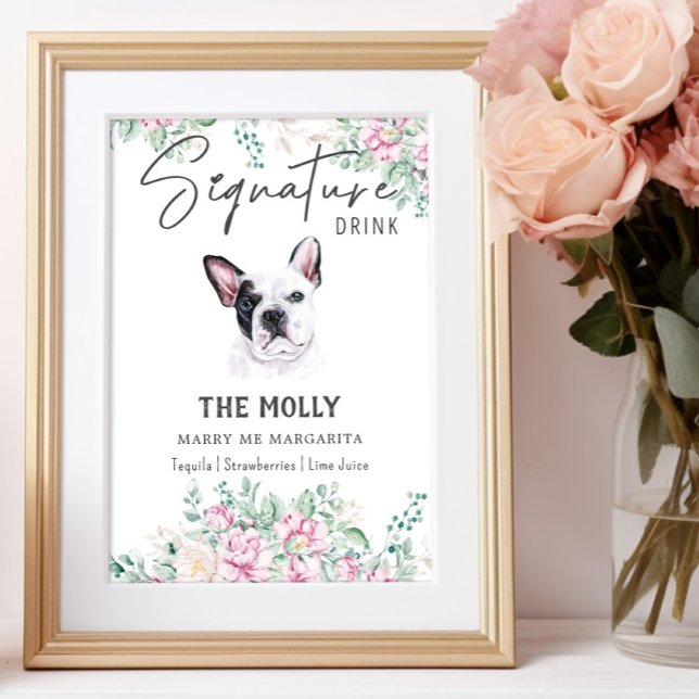 Poster Sinal de Dor de Assinatura do Cachorro Francês (Criador carregado)