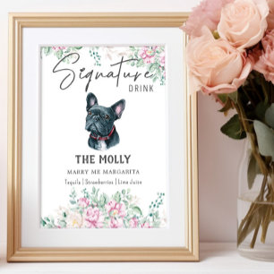 Poster Sinal de Dor de Assinatura do Cachorro Francês