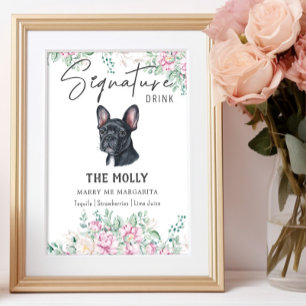Poster Sinal de Dor de Assinatura do Cachorro Francês