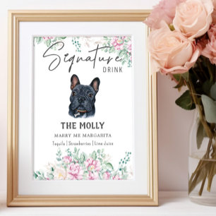 Poster Sinal de Dor de Assinatura do Cachorro Francês
