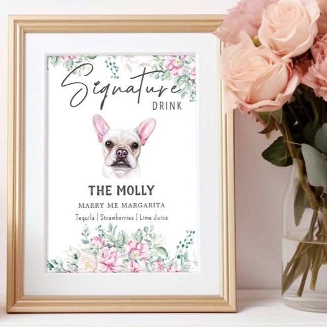 Poster Sinal de Dor de Assinatura do Cachorro Francês (Criador carregado)