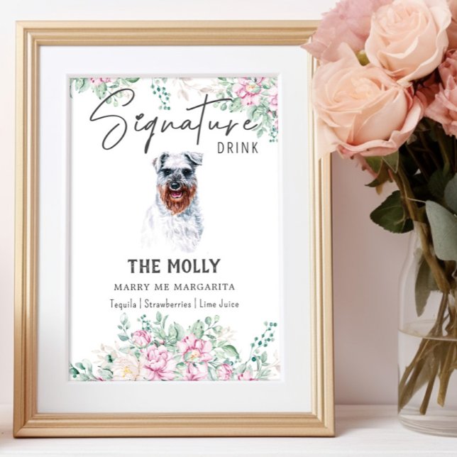 Poster Sinal de Dor de Assinatura do Cachorro Schnauzer (Criador carregado)