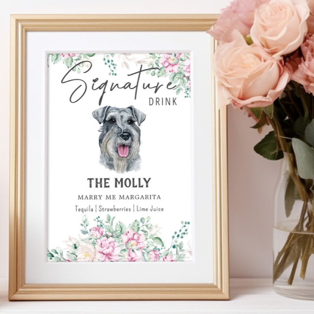 Poster Sinal de Dor de Assinatura do Cachorro Schnauzer (Criador carregado)