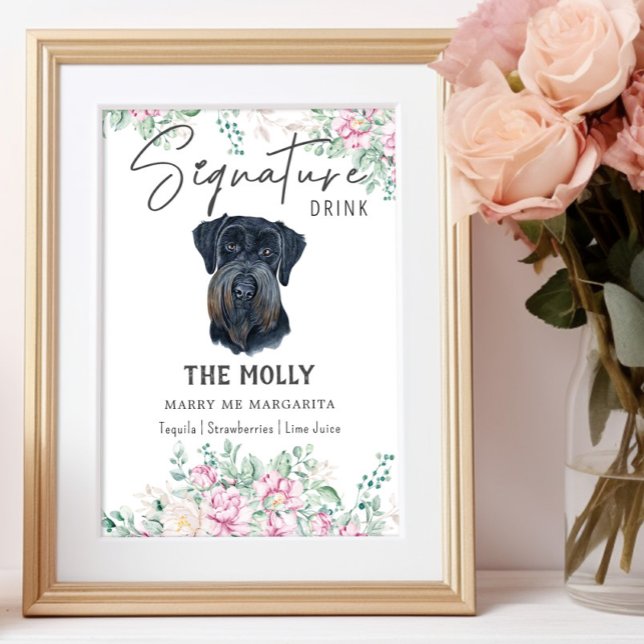 Poster Sinal de Dor de Assinatura do Cachorro Schnauzer (Criador carregado)