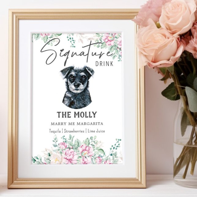 Poster Sinal de Dor de Assinatura do Cachorro Schnauzer (Criador carregado)