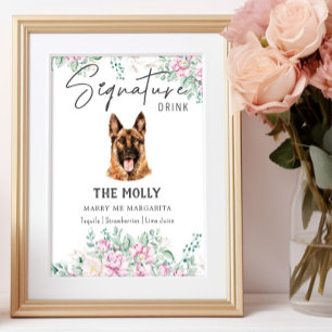 Poster Sinal de Dor de Assinatura do Cão german shepherd