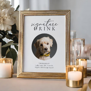 Poster Sinal de Dor de Assinatura Simples Preto Floral