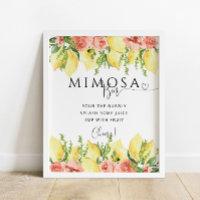 Sinal de Dor de Bar de Limão Floral Mimosa