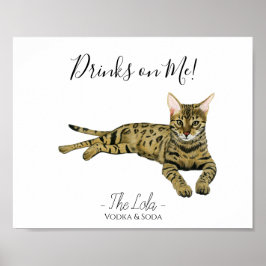 Poster Sinal de Drink de Casamento de Cat