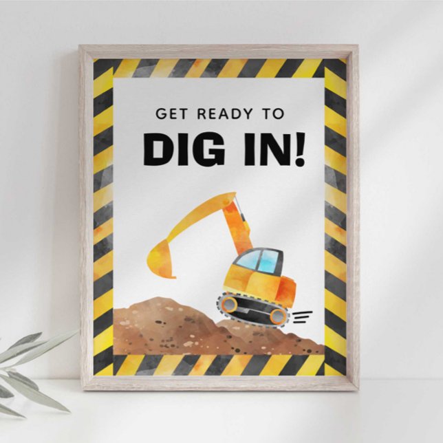 Poster Sinal de Entrada de Caminhão de Construção na Fest (Criador carregado)