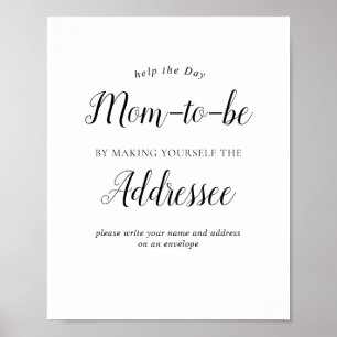 Poster Sinal de envelope de Chá de fraldas minimalista