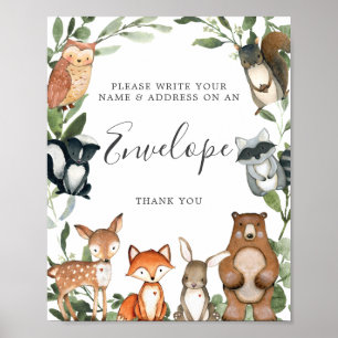 Poster Sinal de Envelope de Endereço de Animais da Flore