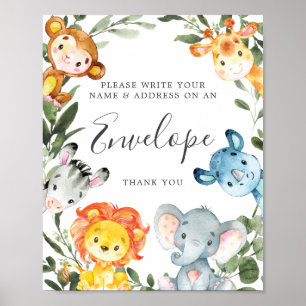 Poster Sinal de Envelope de Endereço do Chá de fraldas 