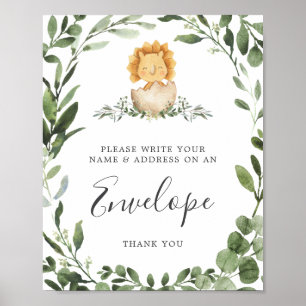 Poster Sinal de Envelope de Endereço do Chá de fraldas 