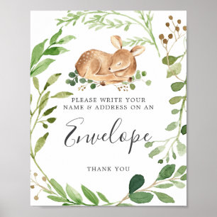 Poster Sinal de Envelope de Endereço do Chá de fraldas do