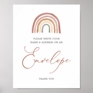 Poster Sinal de Envelope do Endereço do Chá de fraldas Ar